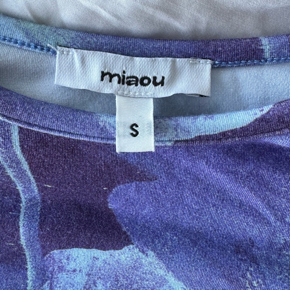 Miaou Blue & Aqua Floral Short Sleeve Tee - Picture 4 of 4